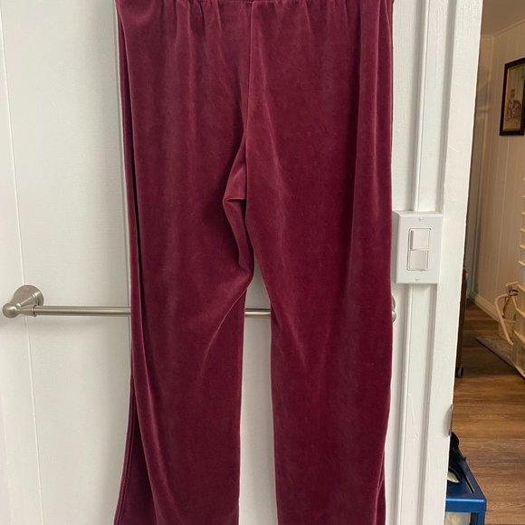 St Johns Bay Active Petite Sweatsuit Set Maroon Velour Comfy - Picture 4 of 5
